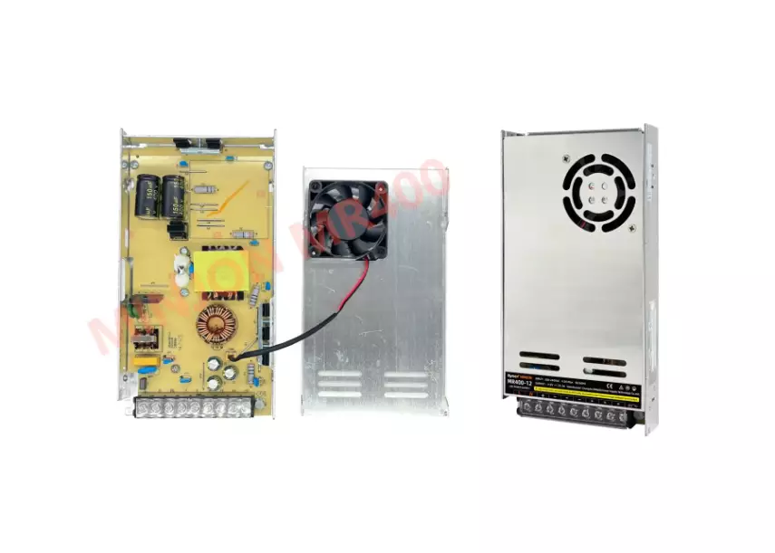 12V 16.7A Fanlı Slim Trafo (400W) | MR400-12 - 4