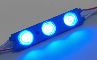 3'lü Kristal Mercek Modül LED 1.5W - Mavi (Blue) - 3