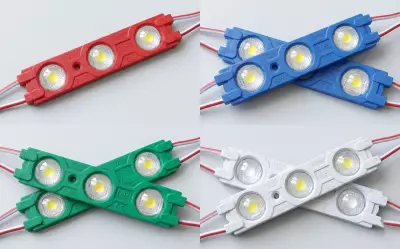 3'lü Kristal Mercek Modül LED 1.5W - Mavi (Blue) - 4