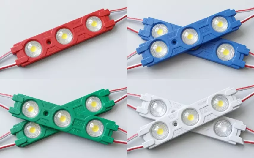 3'lü Kristal Mercek Modül LED 1.5W - Mavi (Blue) - 4