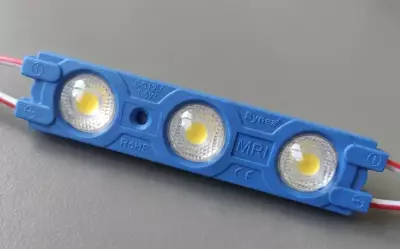3'lü Kristal Mercek Modül LED 1.5W - Mavi (Blue) - 2