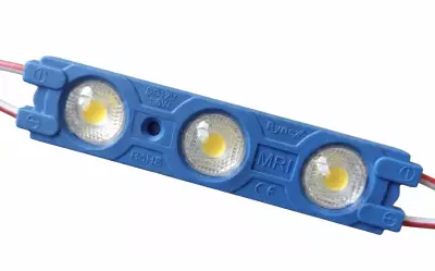 3'lü Kristal Mercek Modül LED 1.5W - Mavi (Blue)