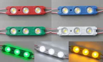 3'lü Kristal Mercek Modül LED 1.5W - Amber (Sarı) - 4