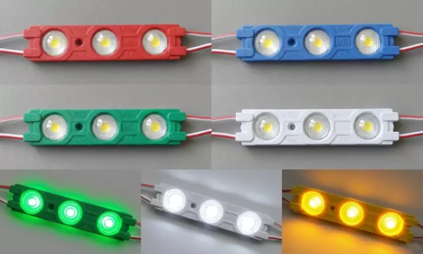 3'lü Kristal Mercek Modül LED 1.5W - Amber (Sarı) - 4
