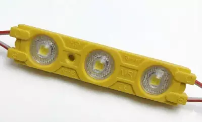 3'lü Kristal Mercek Modül LED 1.5W - Amber (Sarı)