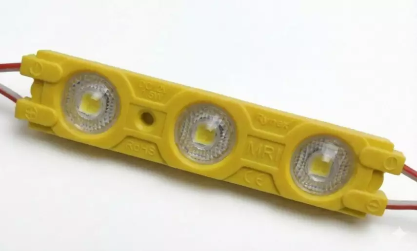 3'lü Kristal Mercek Modül LED 1.5W - Amber (Sarı) - 1