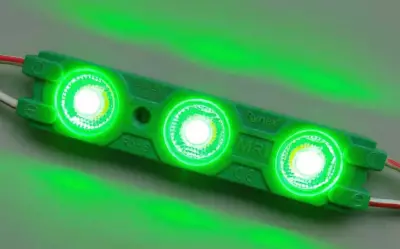 3'lü Kristal Mercek Modül LED 1.5W - Yeşil ( Green) - 3