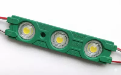 3'lü Kristal Mercek Modül LED 1.5W - Yeşil ( Green)