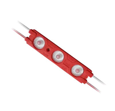 3'lü Kristal Mercek Modül LED 1.5W - Canlı Kırmızı (Bayrak Kırmızısı)